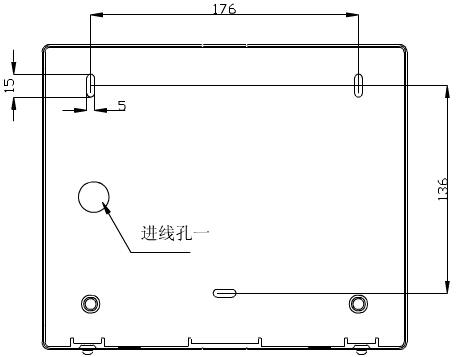 轉(zhuǎn)換開關采用壁掛式安裝，安裝孔位置和安裝孔距
